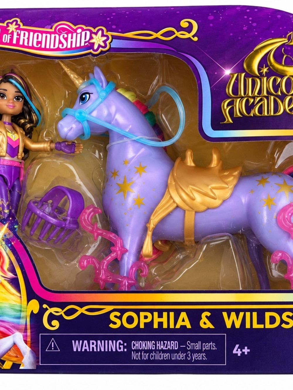 Netflix Purple Unicorn Playset with Gold Saddle and Multicolor Mane